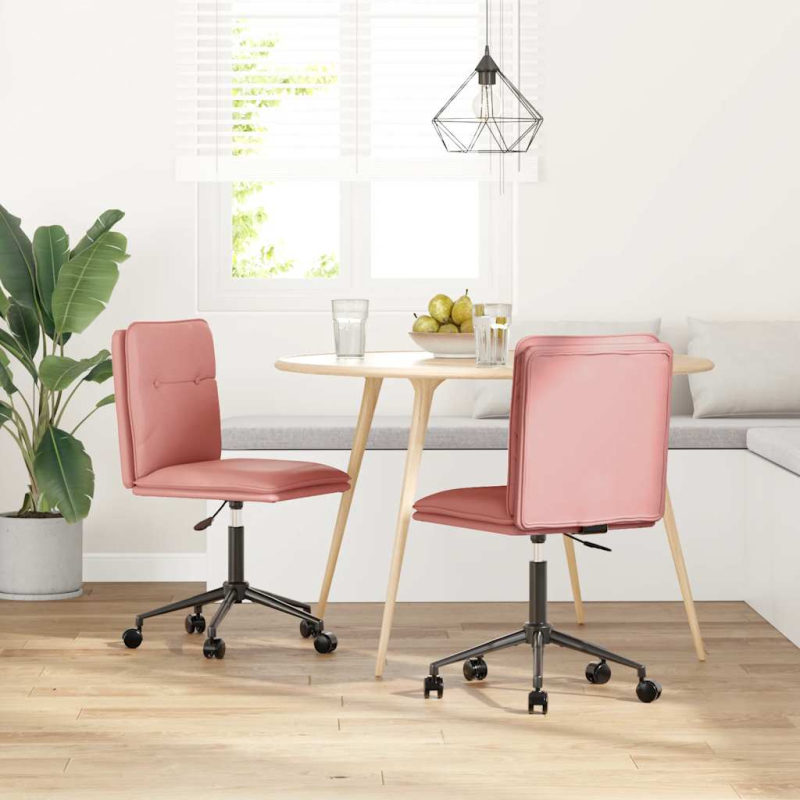 Esszimmerstühle 2 Stk. Rosa Kunstleder