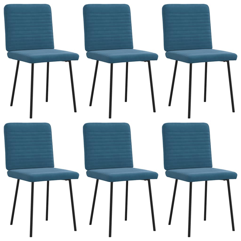 Esszimmerstühle 6 Stk. Blau Samt