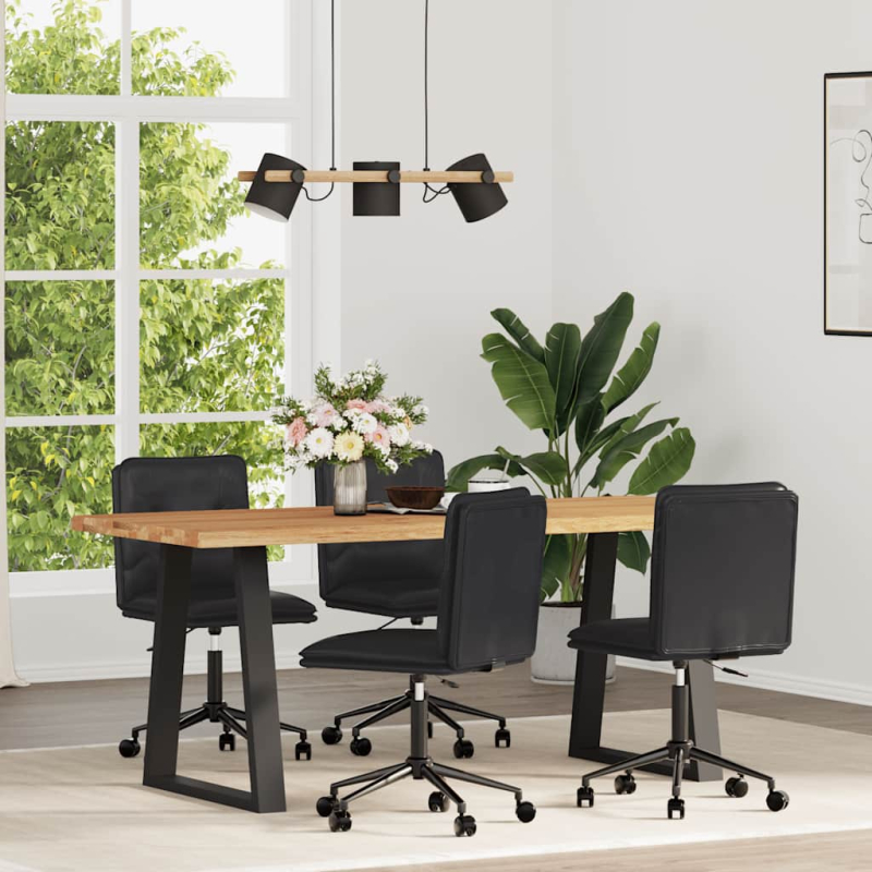 Esszimmerstühle 4 Stk. Schwarz Kunstleder