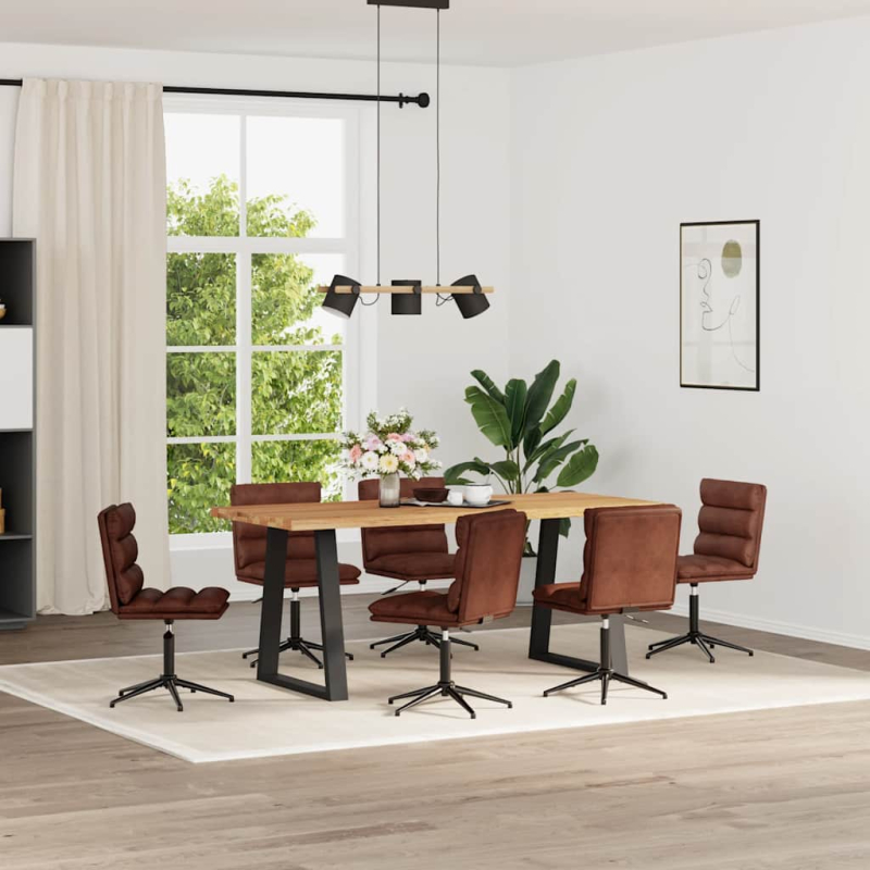 Esszimmerstühle 6 Stk. Glänzend Braun Kunstleder