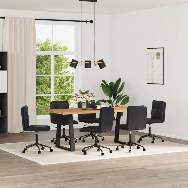 Esszimmerstühle 6 Stk. Schwarz Kunstleder