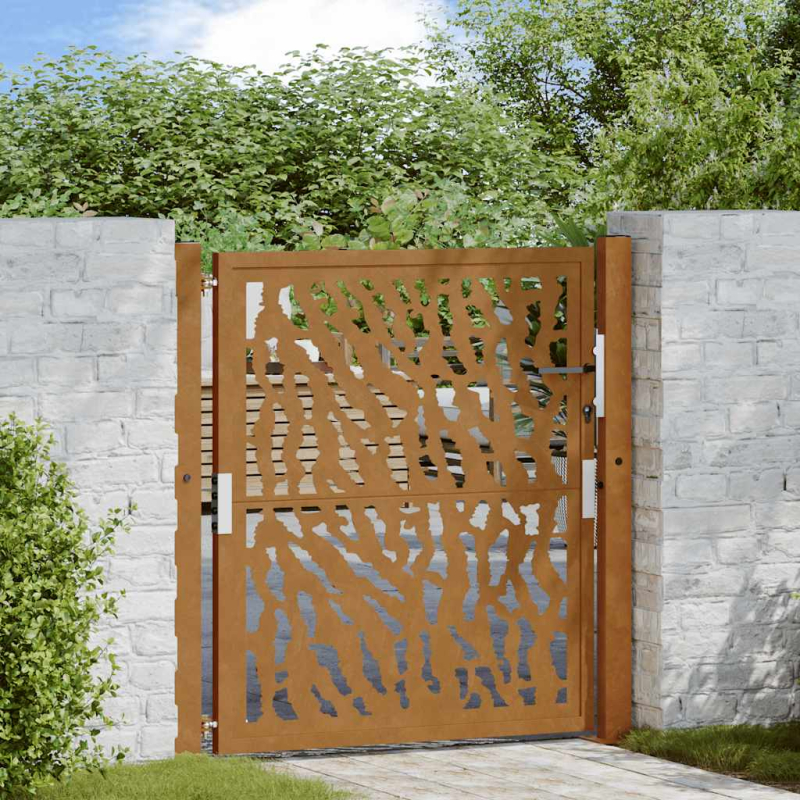 Gartentor 105x105 cm Wetterfester Stahl Spurendesign