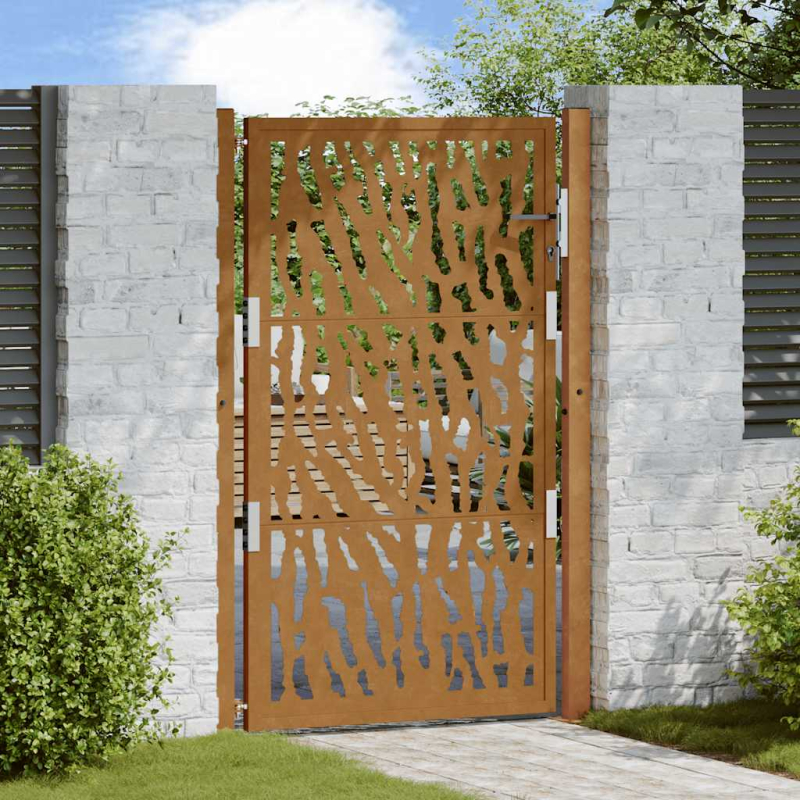 Gartentor 105x155 cm Wetterfester Stahl Spurendesign