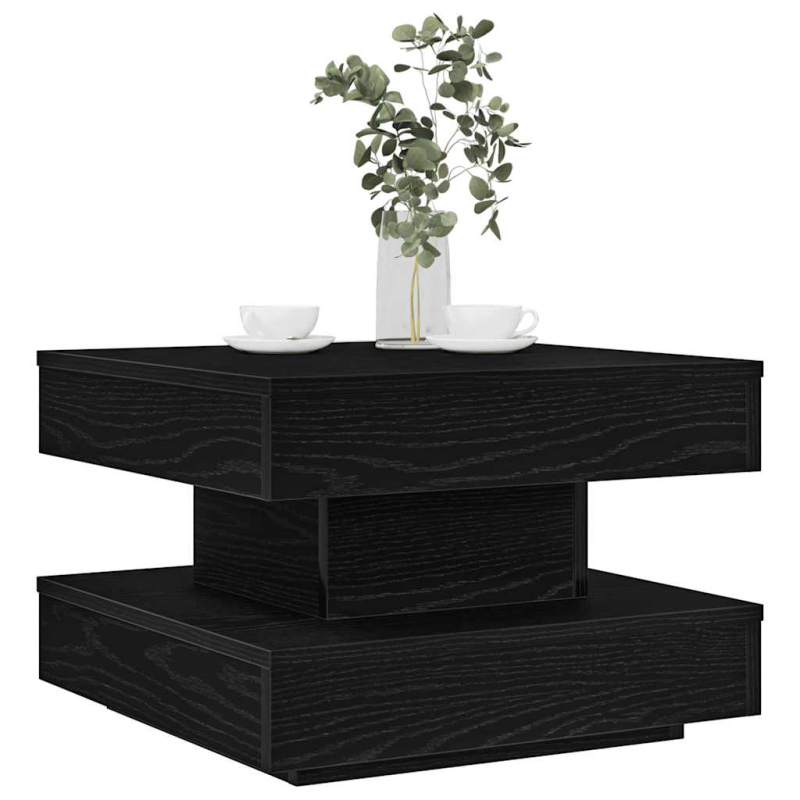 Couchtisch 360-Grad Drehbar Schwarz 50x50x34,5 cm