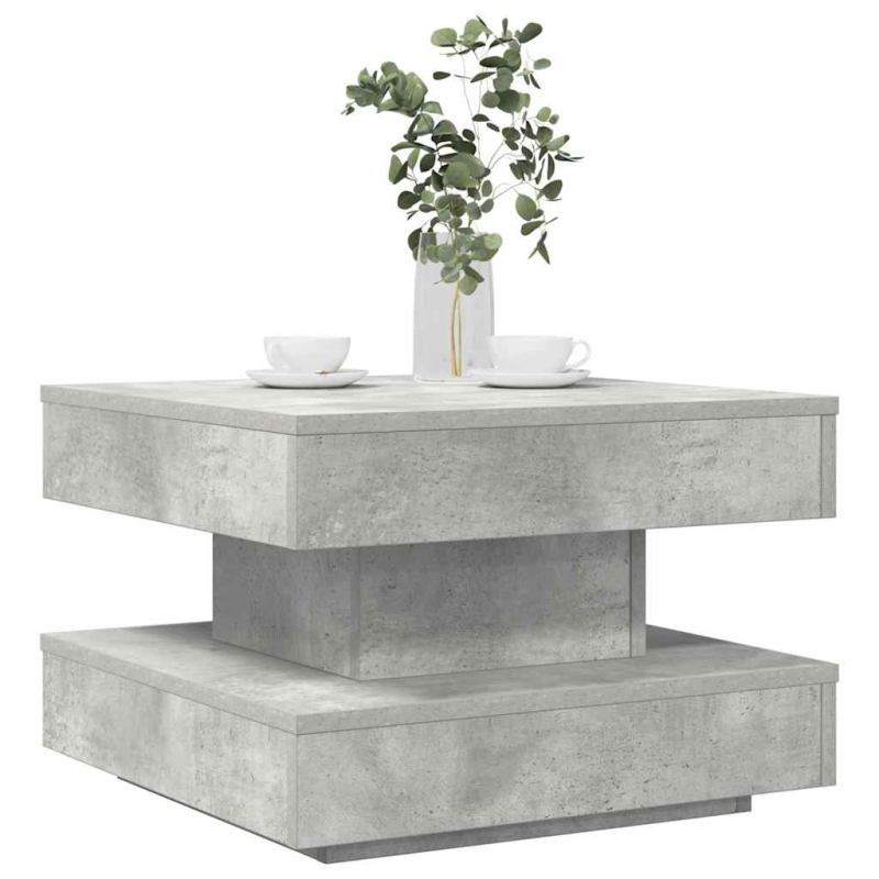 Couchtisch 360-Grad Drehbar Betongrau 50x50x34,5 cm