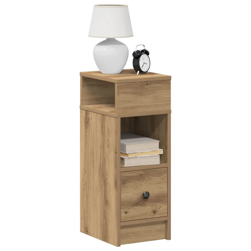 Nachttisch mit Schublade Artisan-Eiche 25x31x66 cm