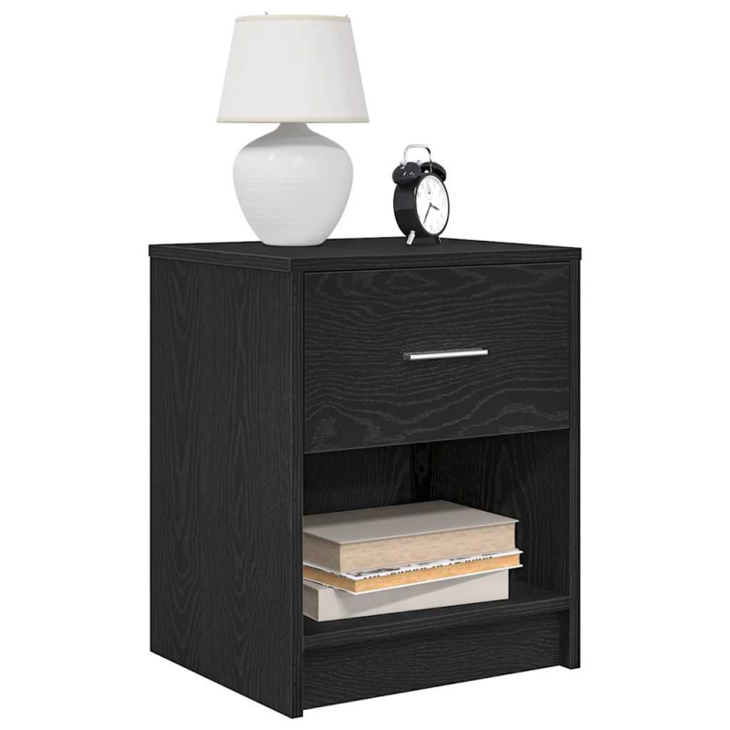 Nachttische 2 Stk. mit Schublade Schwarz 40x34x50 cm