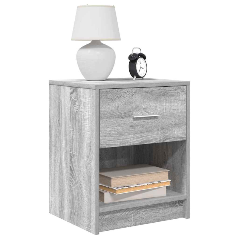 Nachttisch mit Schublade Grau Sonoma 40x34x50 cm
