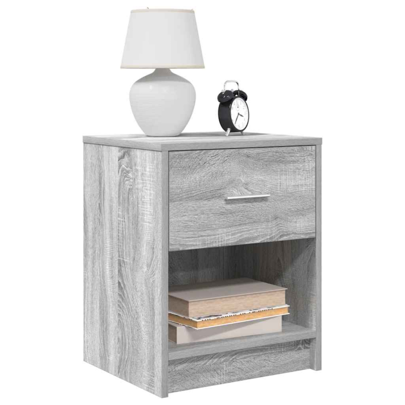 Nachttische 2 Stk. mit Schublade Grau Sonoma 40x34x50 cm