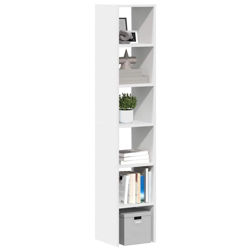 Bücherregale 2 Stk. Stapelbar Weiß 30x30x80 cm Holzwerkstoff