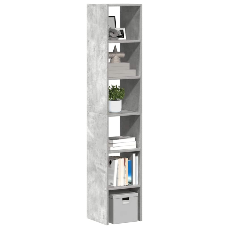 Bücherregale 2Stk. Stapelbar Betongrau 30x30x80cm Holzwerkstoff