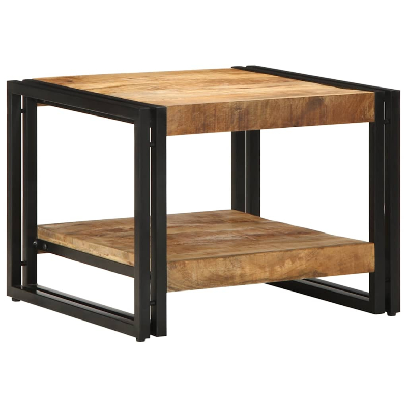Couchtisch 50x50x38 cm Raues Massivholz Mango