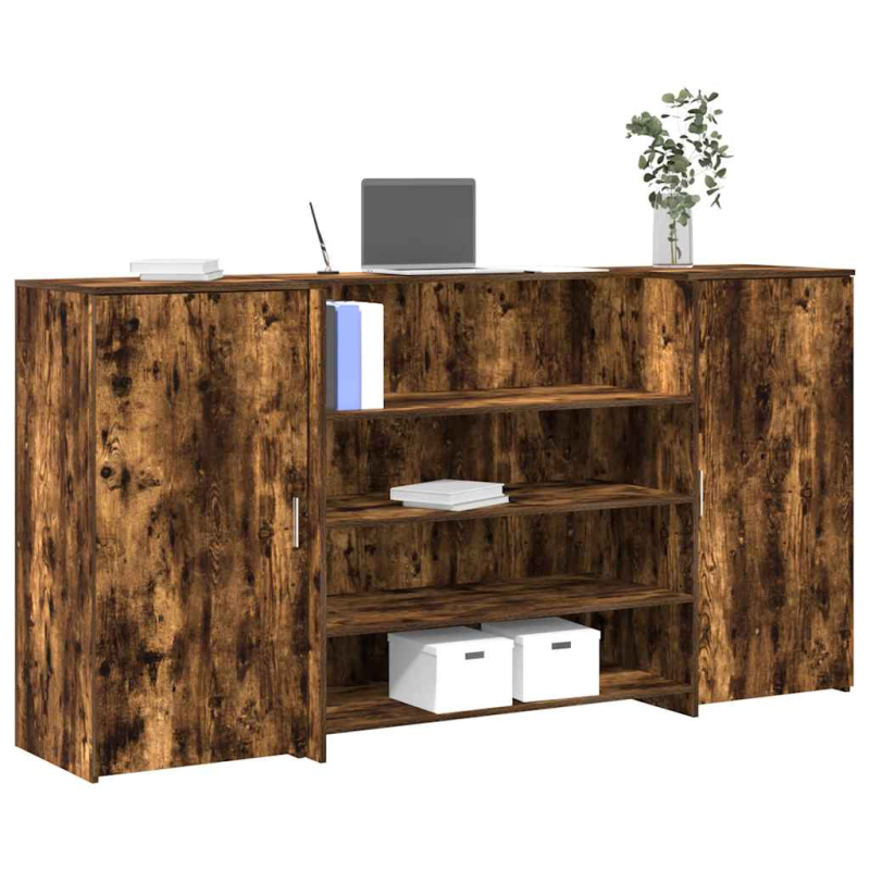 Empfangstheke Räuchereiche 200x50x103,5 cm Holzwerkstoff