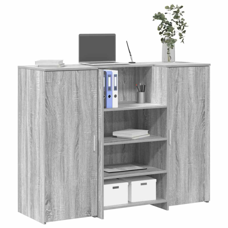 Empfangstheke Grau Sonoma 135x50x103,5 cm Holzwerkstoff