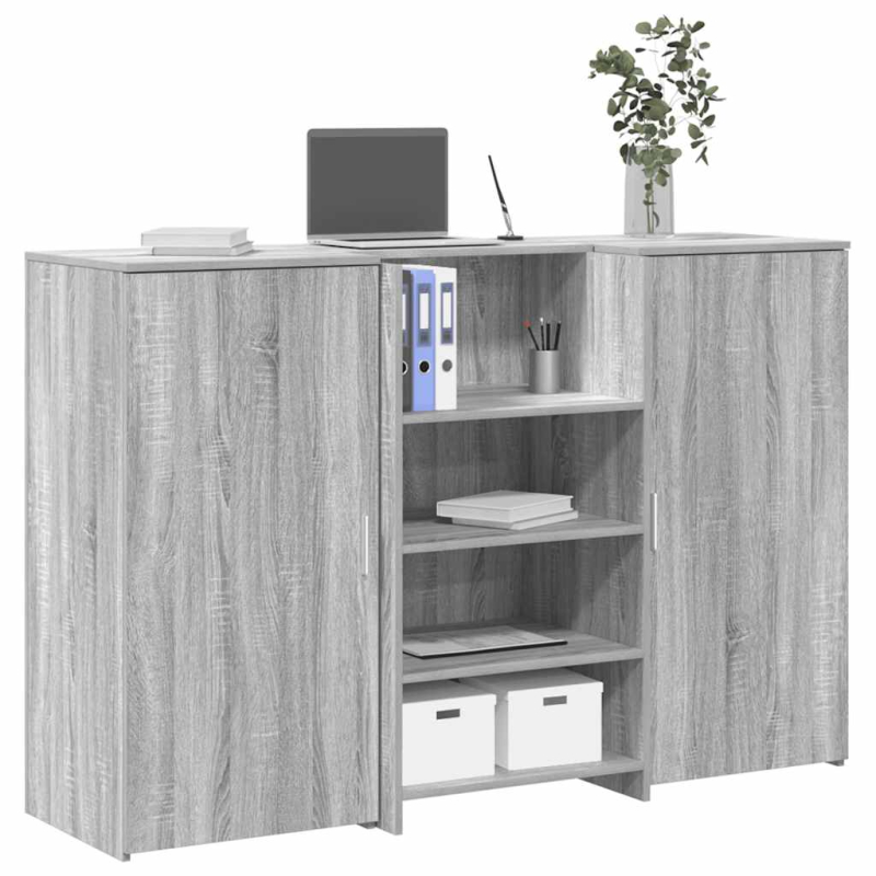 Empfangstheke Grau Sonoma 155x50x103,5 cm Holzwerkstoff