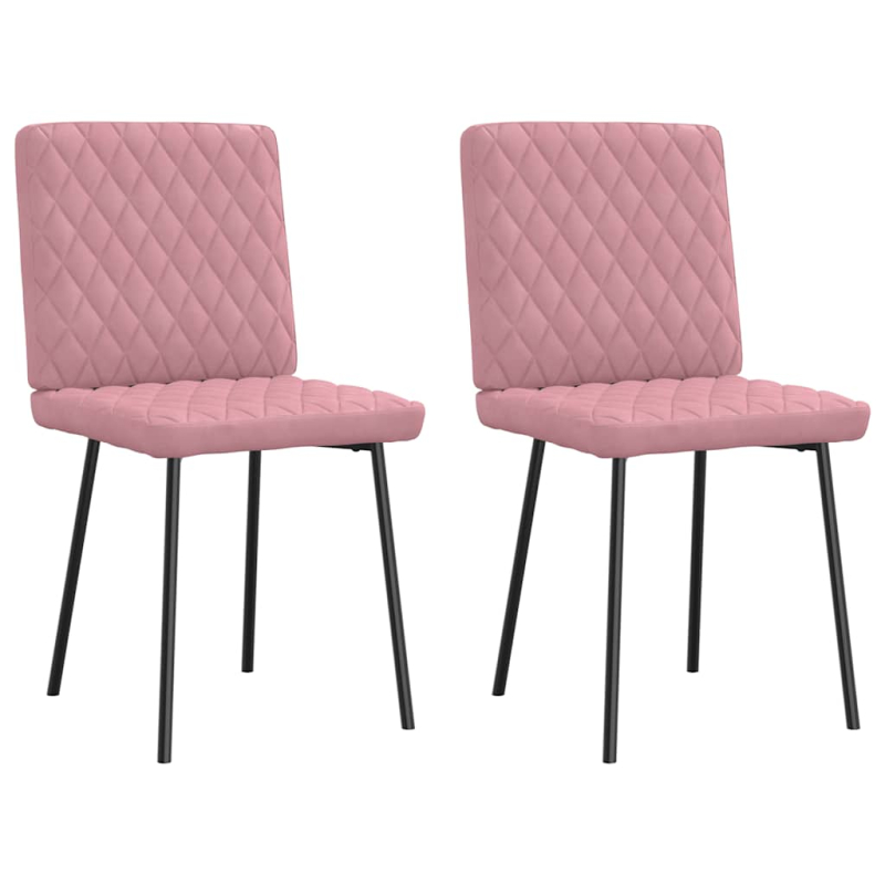 Esszimmerstühle 2 Stk. Rosa Samt