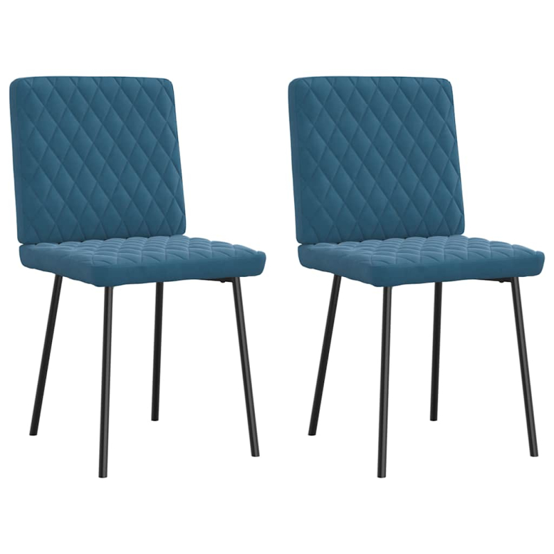 Esszimmerstühle 2 Stk. Blau Samt