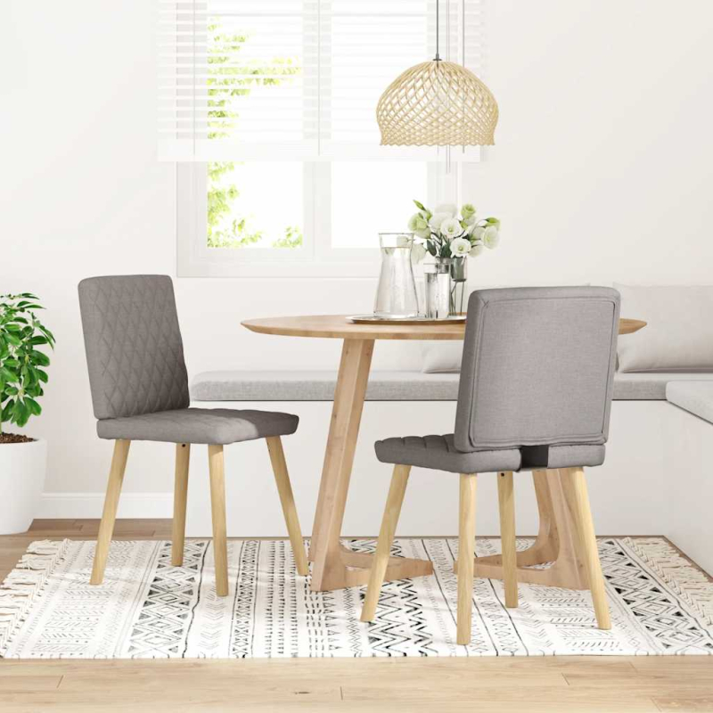 Esszimmerstühle 2 Stk. Taupe Stoff
