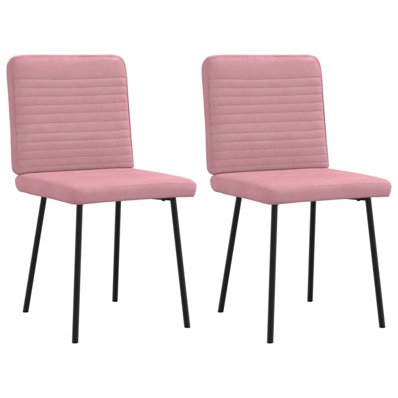 Esszimmerstühle 2 Stk. Rosa Samt
