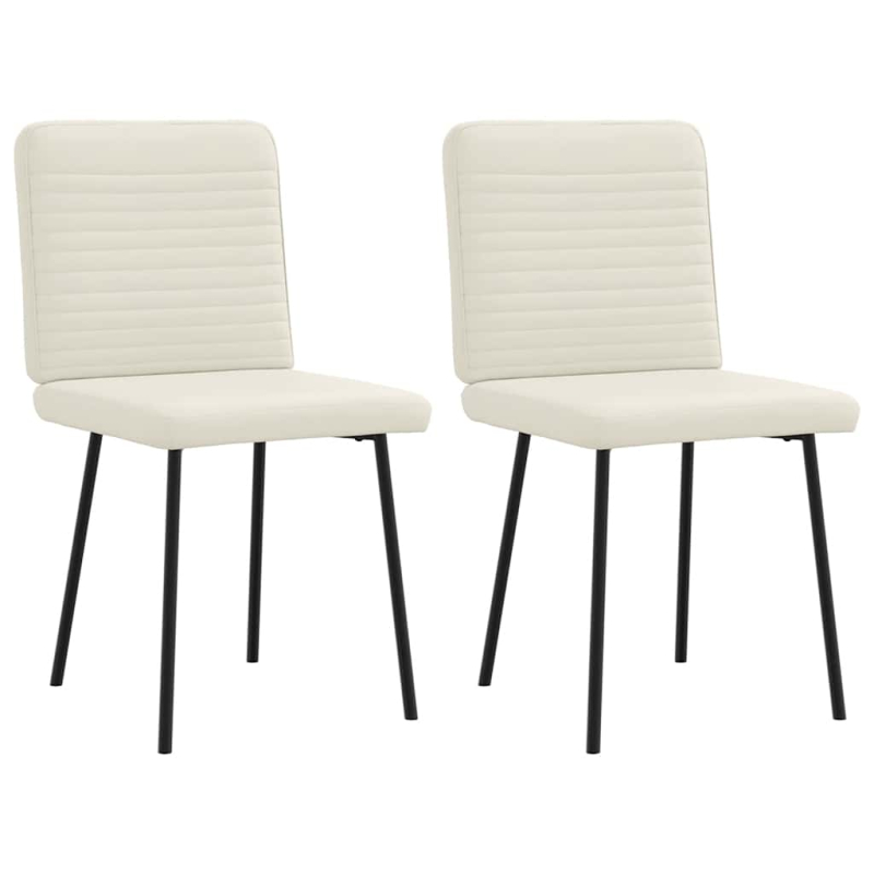 Esszimmerstühle 2 Stk. Creme Samt