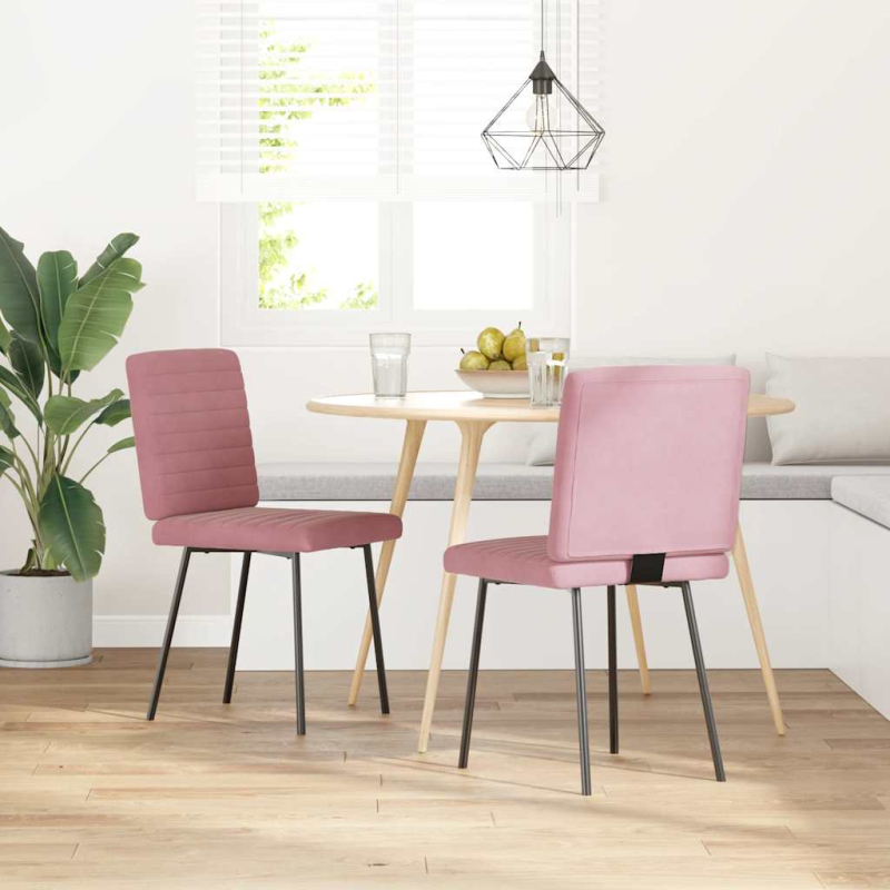 Esszimmerstühle 2 Stk. Rosa Samt