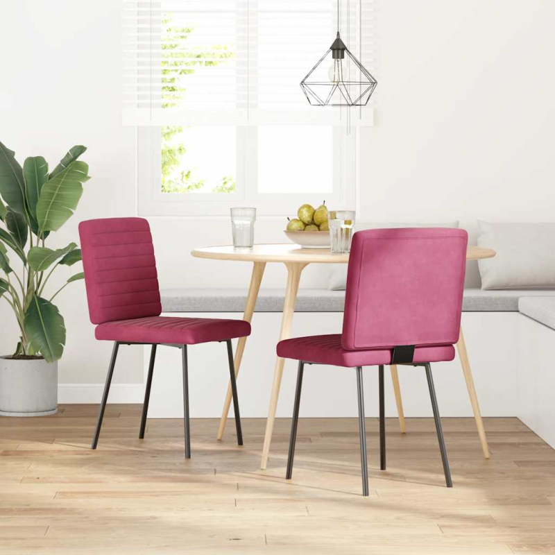 Esszimmerstühle 2 Stk. Weinrot Samt