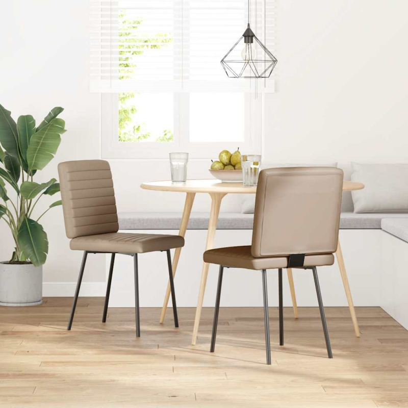 Esszimmerstühle 2 Stk. Cappuccino-Braun Kunstleder