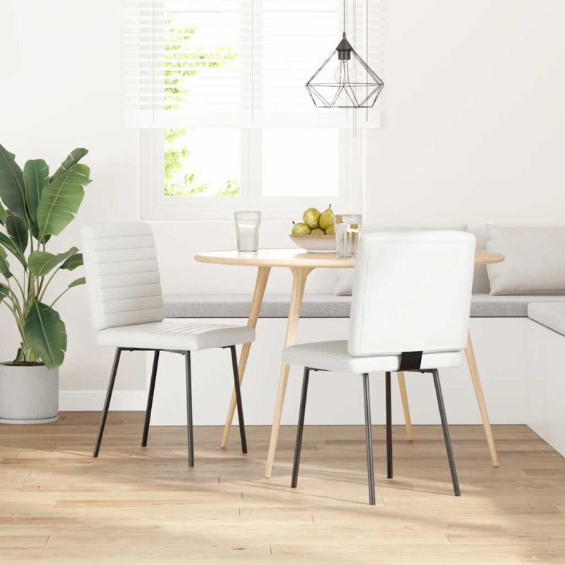 Esszimmerstühle 2 Stk. Weiß Kunstleder