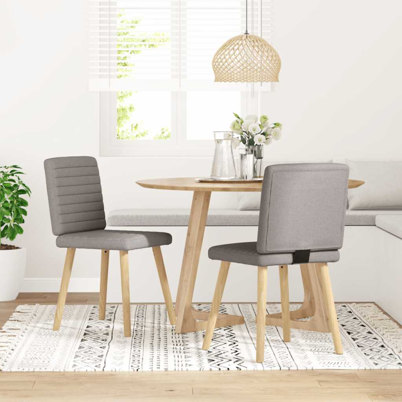 Esszimmerstühle 2 Stk. Taupe Stoff