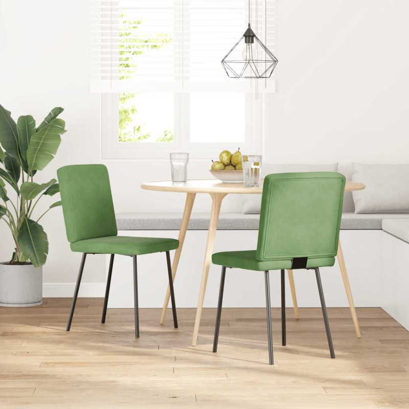 Esszimmerstühle 2 Stk. Hellgrün Samt