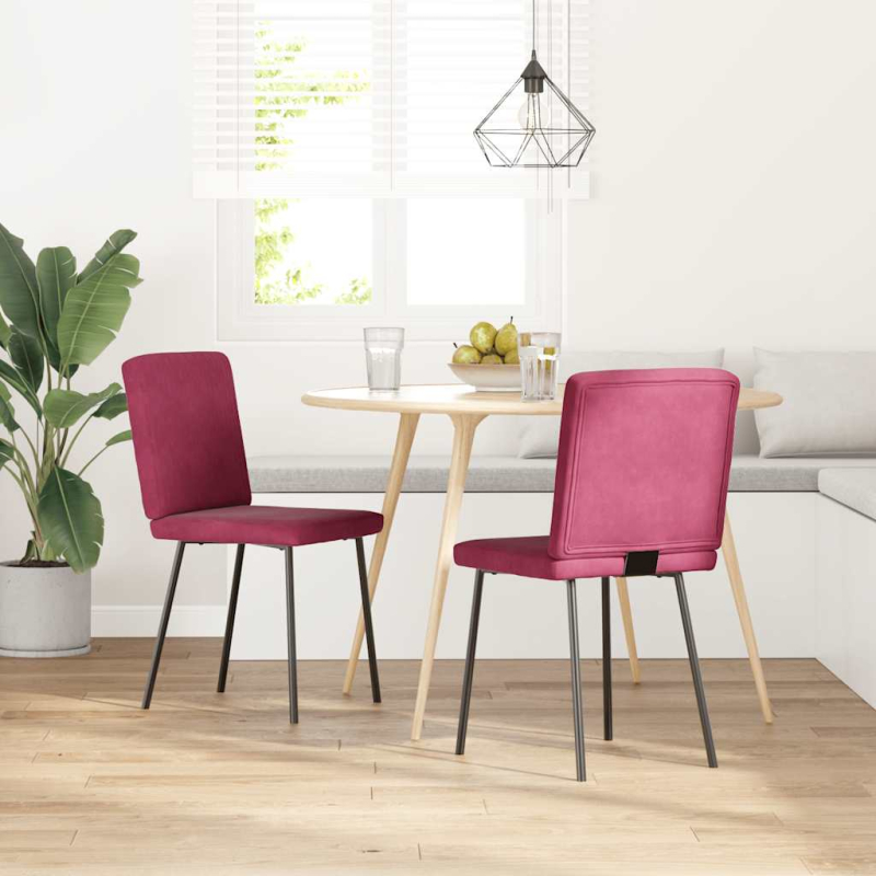 Esszimmerstühle 2 Stk. Weinrot Samt