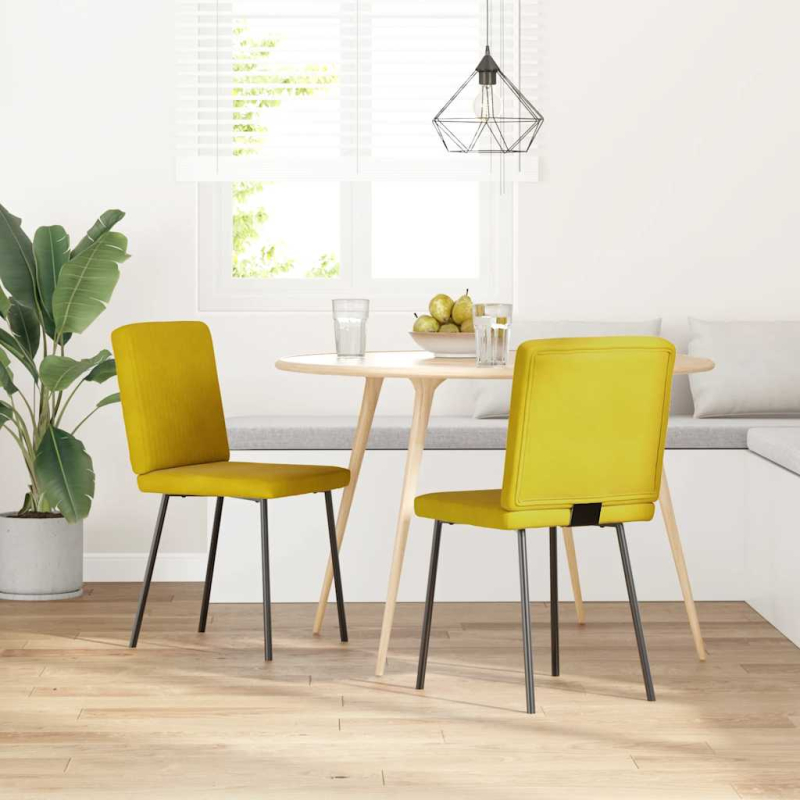 Esszimmerstühle 2 Stk. Gelb Samt