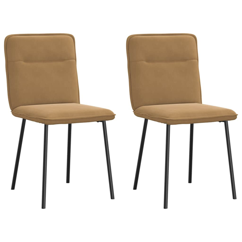 Esszimmerstühle 2 Stk. Braun Samt