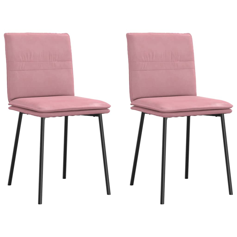 Esszimmerstühle 2 Stk. Rosa Samt