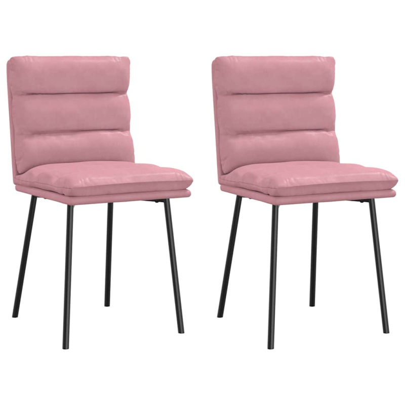 Esszimmerstühle 2 Stk. Rosa Samt