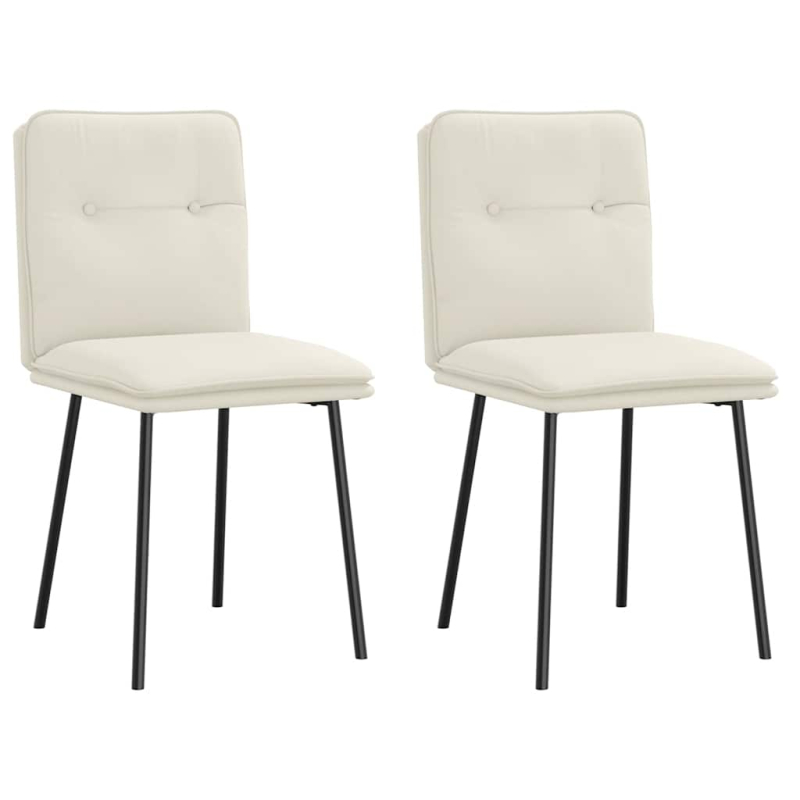 Esszimmerstühle 2 Stk. Creme Samt