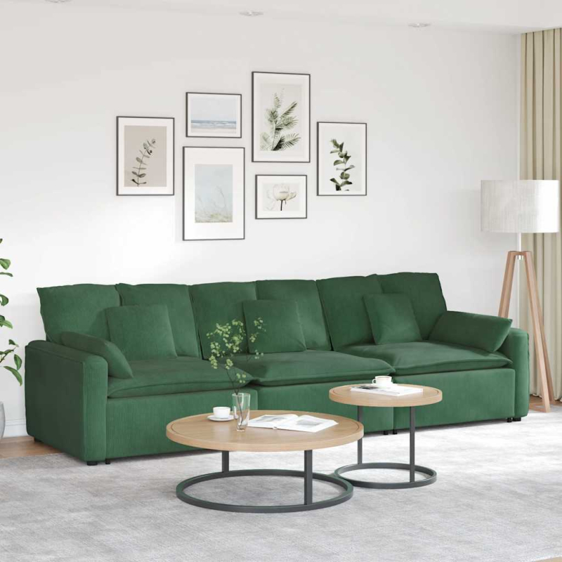 Modulares Sofa mit Kissen Dschungelgrün