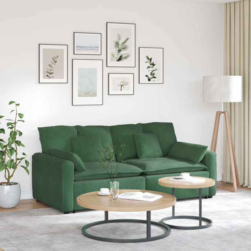 Modulares Sofa mit Kissen Dschungelgrün