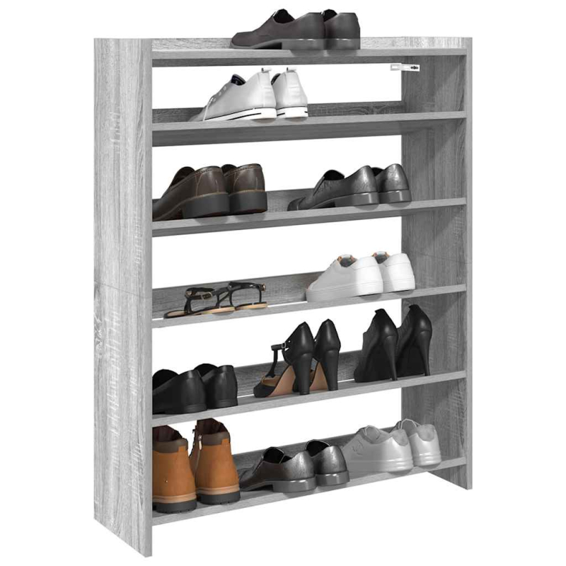 Schuhregal Grau Sonoma 80x25x100 cm Holzwerkstoff