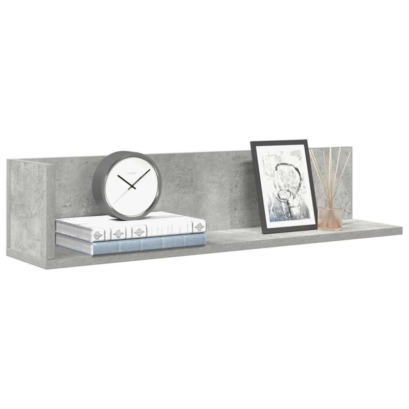 Wandregale 2 Stk. Betongrau 75x16,5x16,5 cm Holzwerkstoff