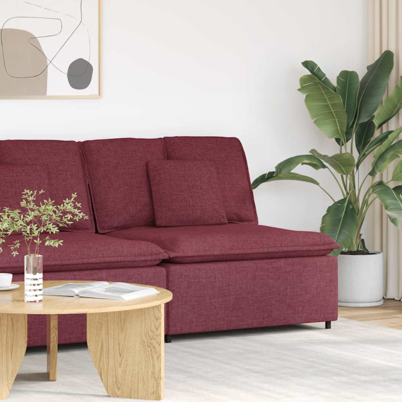 Modulares Sofa Mittelmodul mit Kissen Weinrot 100 cm