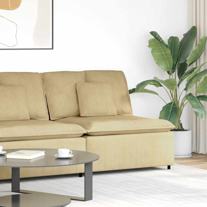 Modulares Sofa Mittelmodul mit Kissen Hellgrün Grau 100 cm