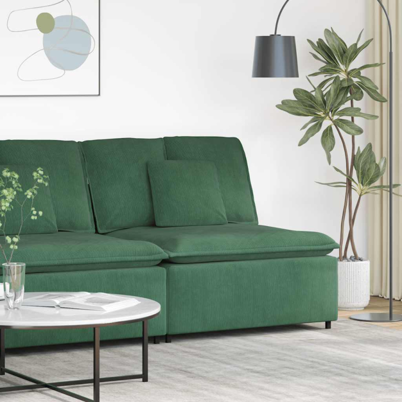 Modulares Sofa Mittelmodul mit Kissen Dschungelgrün 100 cm
