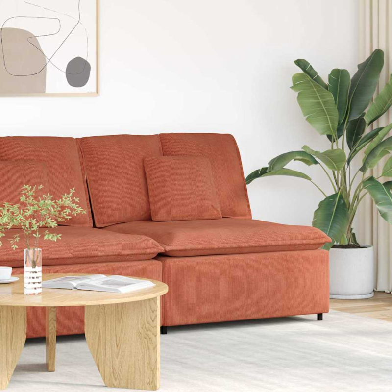 Modulares Sofa Mittelmodul mit Kissen Rot Orange 100 cm