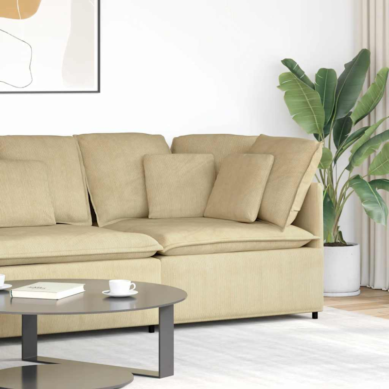 Modulares Sofa Eckmodul mit Kissen Hellgrün Grau 100 cm