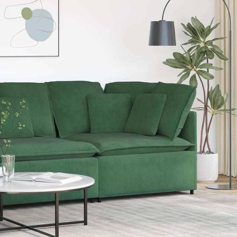 Modulares Sofa Eckmodul mit Kissen Dschungelgrün 100 cm