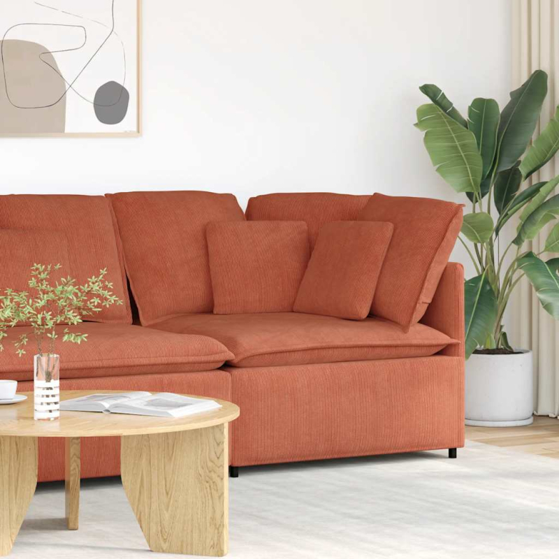 Modulares Sofa Eckmodul mit Kissen Rot Orange 100 cm