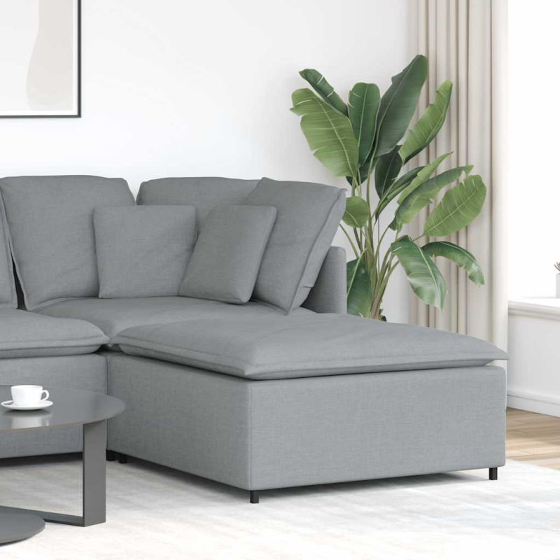 Modulares Sofa Fußhocker-Modul Hellgrau 100x100x48 cm