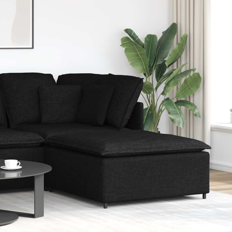 Modulares Sofa Fußhocker-Modul Schwarz 100x100x48 cm