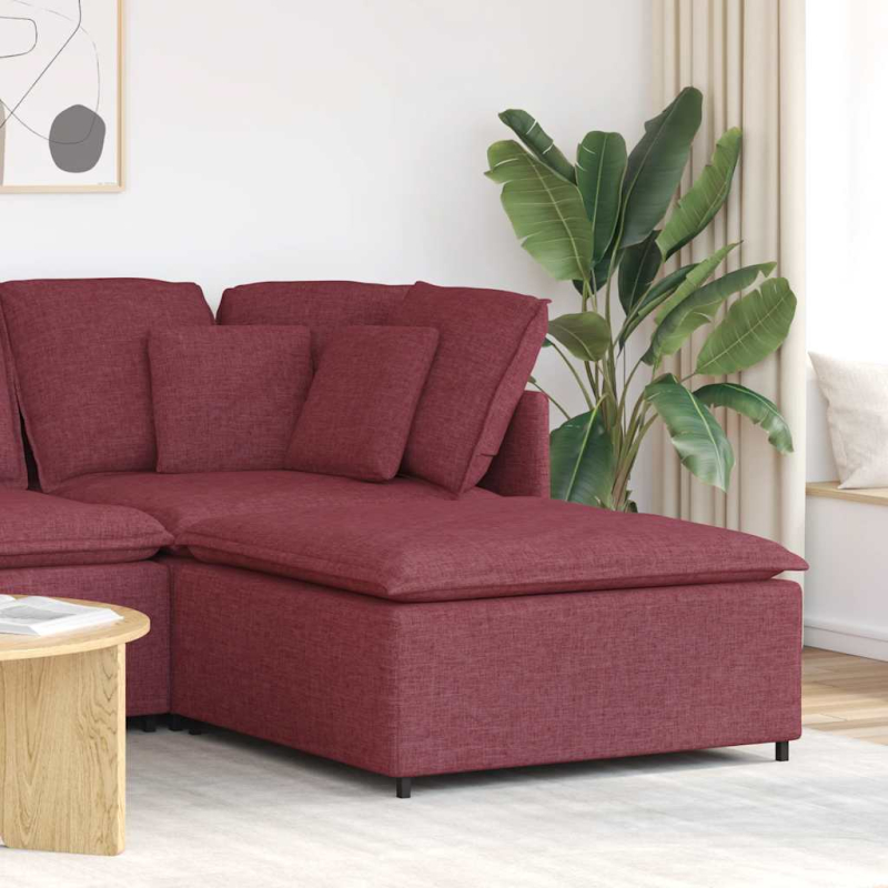 Modulares Sofa Fußhocker-Modul Weinrot 100x100x48 cm